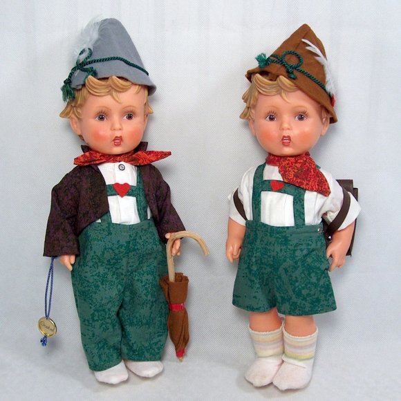 Goebel Rubber Dolls 2 German Dolls Boys Lot of 2 - Picture 1 of 11